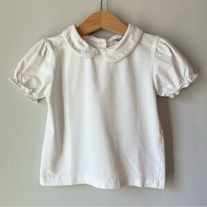 Smockingbird Toddler Girl’s White Puff Sleeved Button Back Blouse Size 2